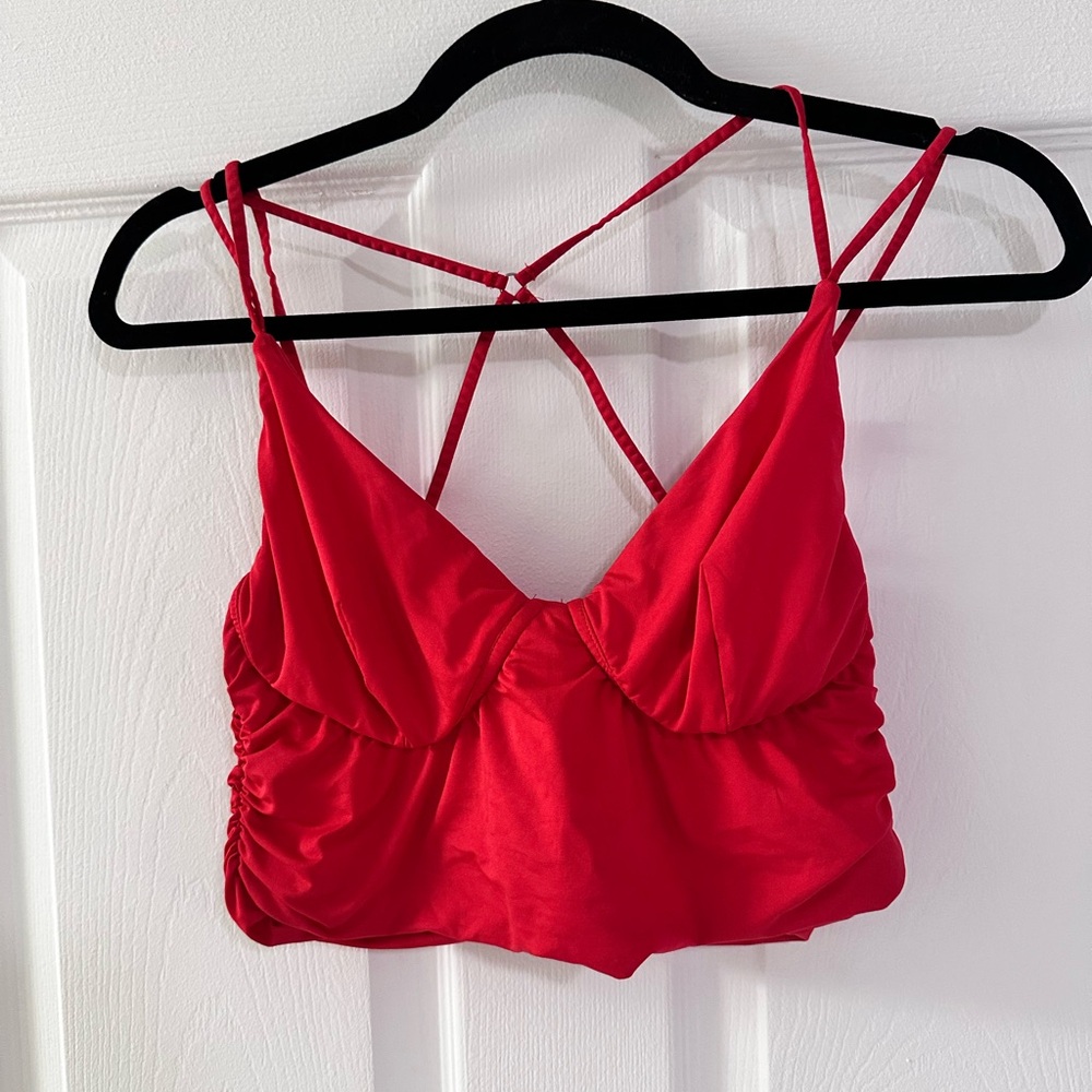 ASOS Bright Red Wrap Top